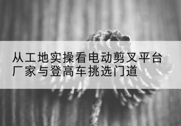 嵊泗电动剪叉升降平台厂家-从工地实操看电动剪叉平台厂家与登高车挑选门道